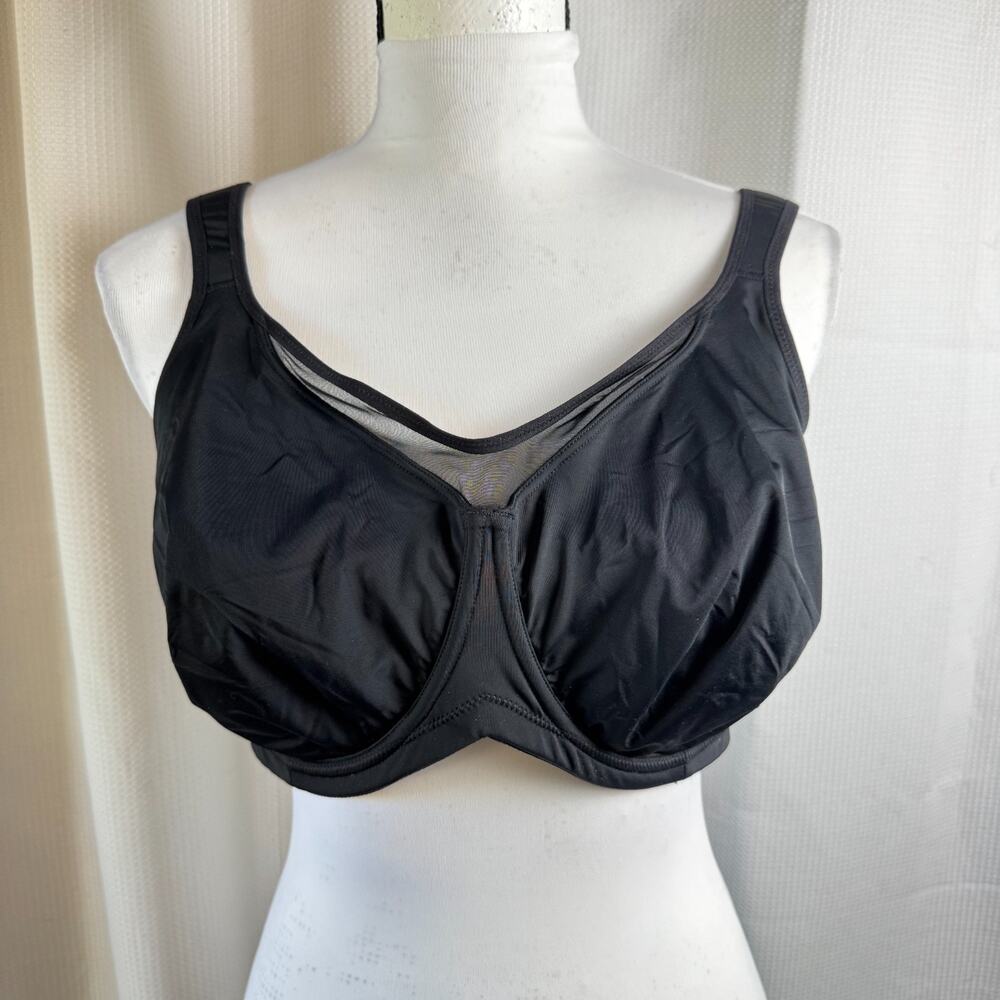 NWT HSIA Bra Full Coverage CoolComfort Black Size 36I Minimizer Plus Size